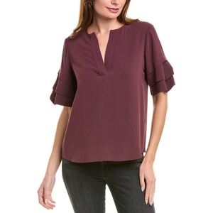 FRAME Tiered Ruffle Blouse in Mulberry - Size XS (NWT, $348 Retail)